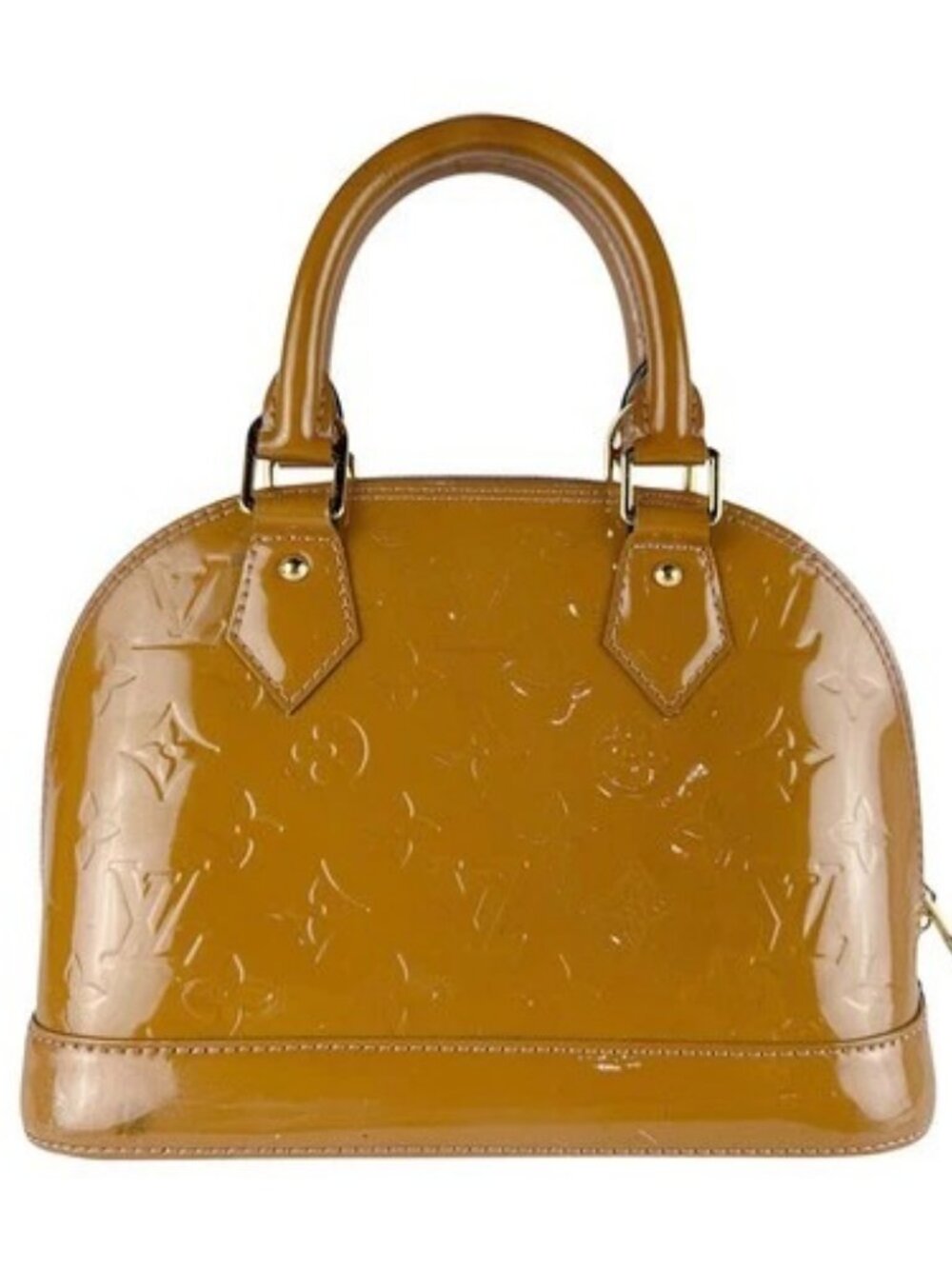 Auth LOUIS VUITTON Handbag Rose Velur Monogram Vernis z9768 - Picture 3 of 15